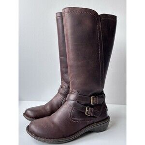 UGG Australia Rosen Tall Brown Leather Wool Lined Riding Boots Womens Size 6